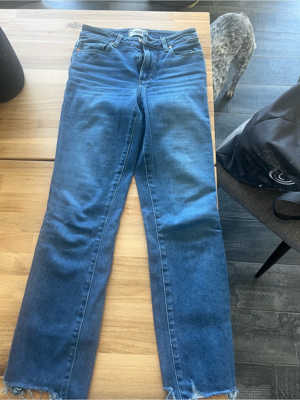 PAIGE Straight-Leg Jeans in Medium Blue Wash
